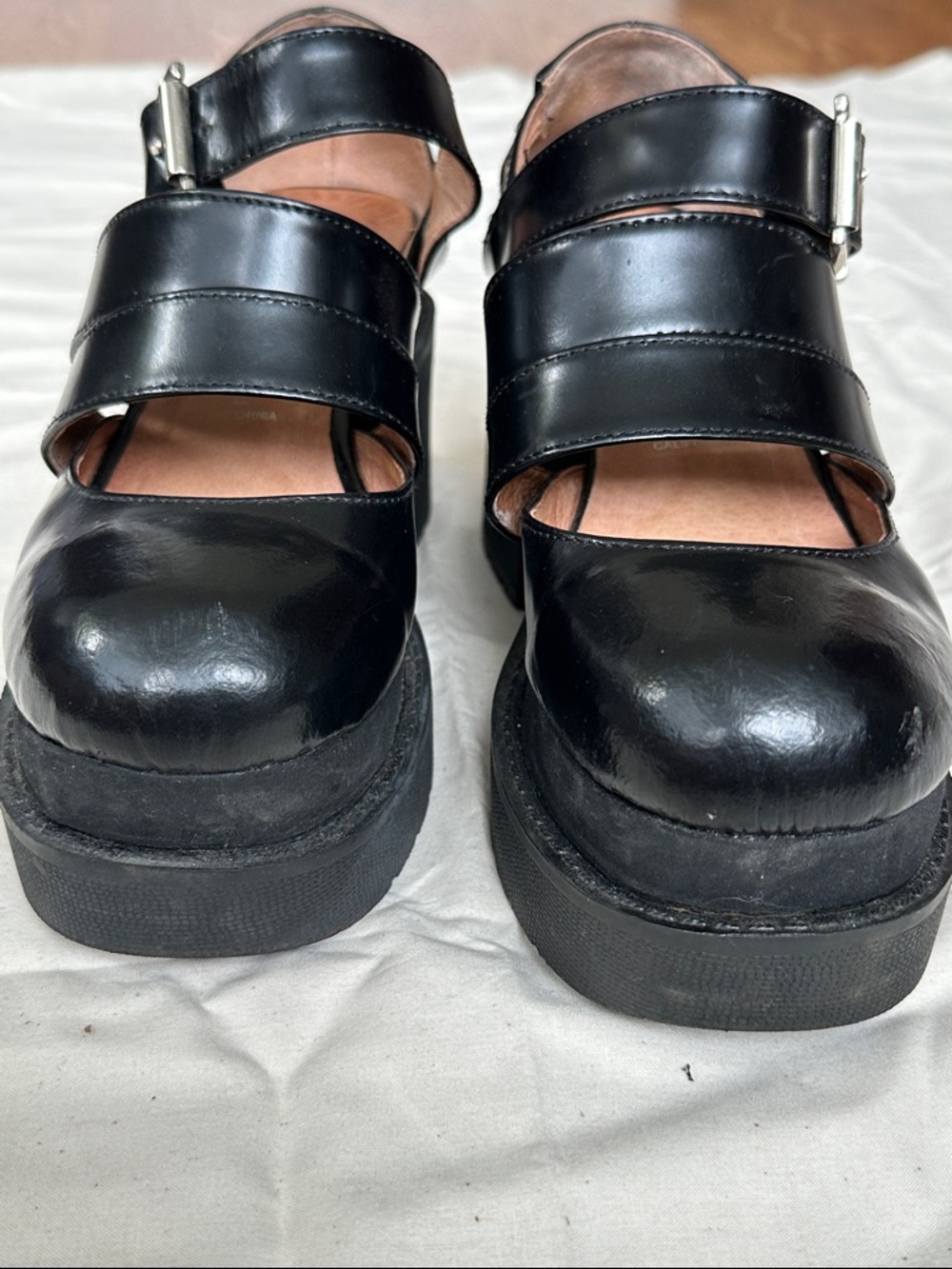 Jeffrey Campbell Black Triple-Strap Platform Mary Janes - Picture 5 of 11